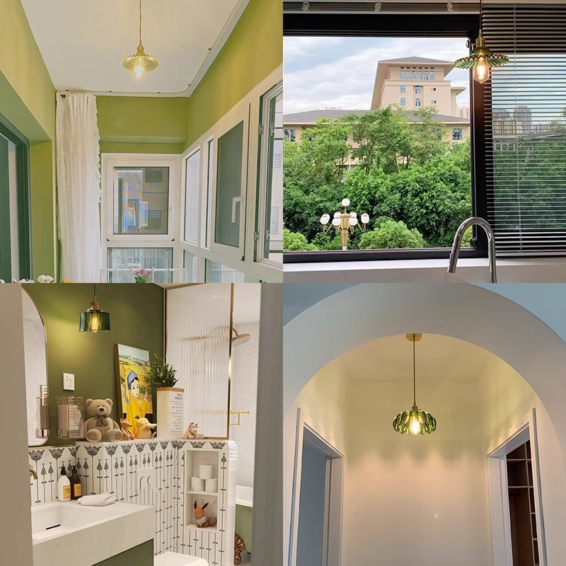 Japón vintage vidrio de bodas de nuez pasillo ventanas cafetería comedor bar cabecera lámpara de cama comedor