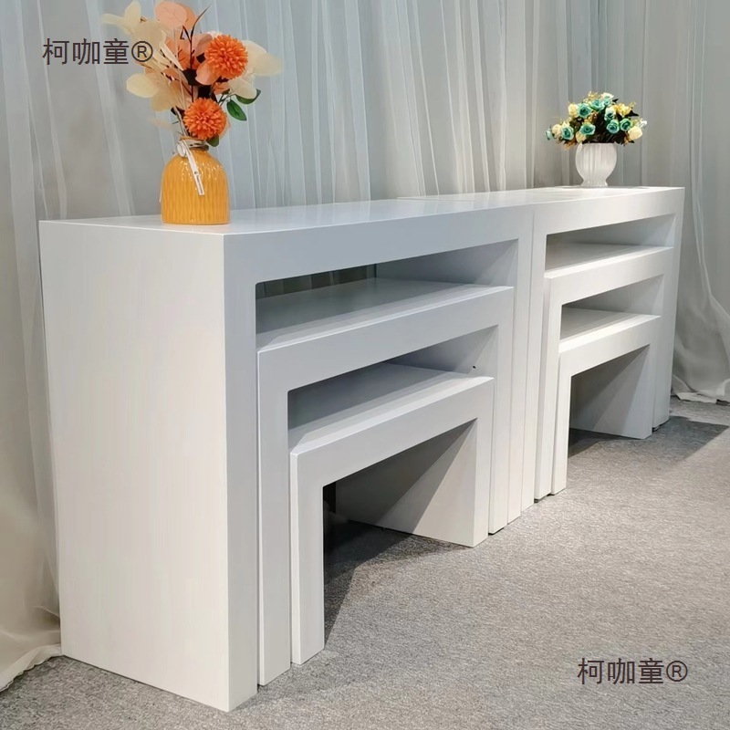 烤漆展示台展柜阶梯展示柜花店中岛台服装店展示桌展示架白麦太保