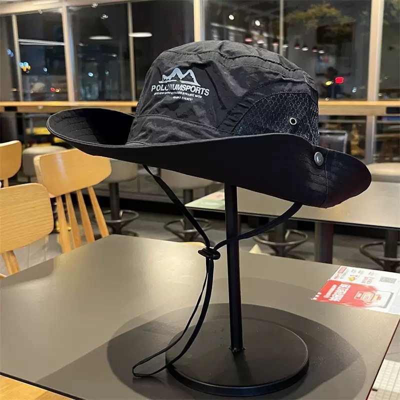 人気のアウトドアレトロフィッシャーマンハット、夏のハイキング、釣り、日焼け止めサンハット、登山、ウエスタンサンシェードカウボーイハット|undefined