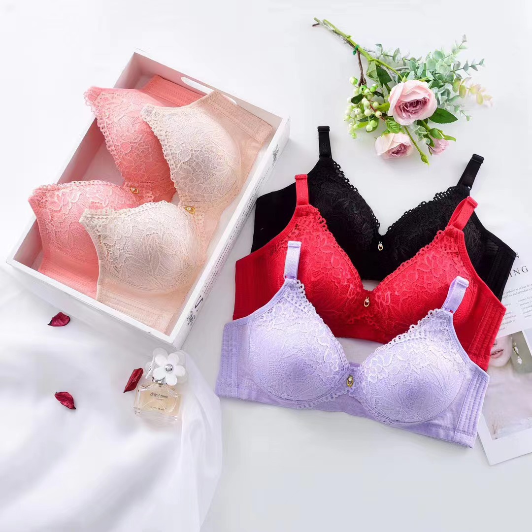 Tina 359 No Underwire Mom's Thin Strap Bra Less Deformable Durable Lace Sports Bra Three Rows Fastener Factory Price