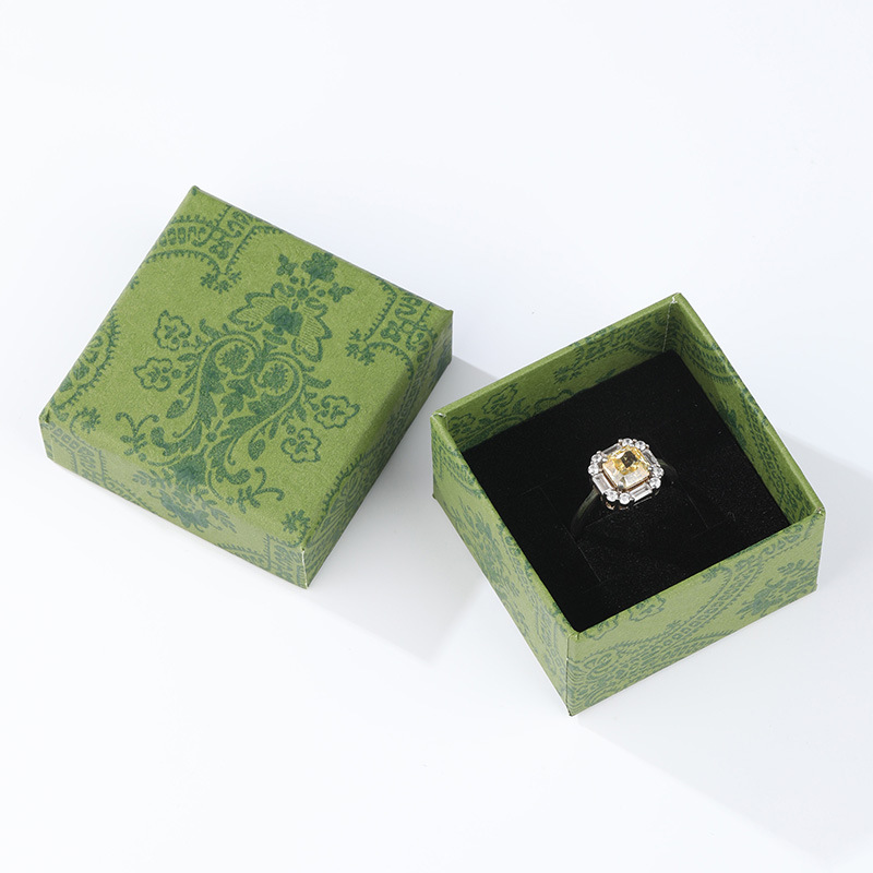 Spot Green Tiandi Cubierta Caja de joyería retro Caja de embalaje Caja de anillo Collar Caja de pendientes Caja de joyería