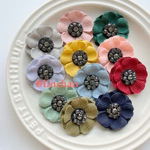 Korean-style 4.5cm Korean-style handmade flower shoe flower corsage headdress hair accessories DIY fabric flower