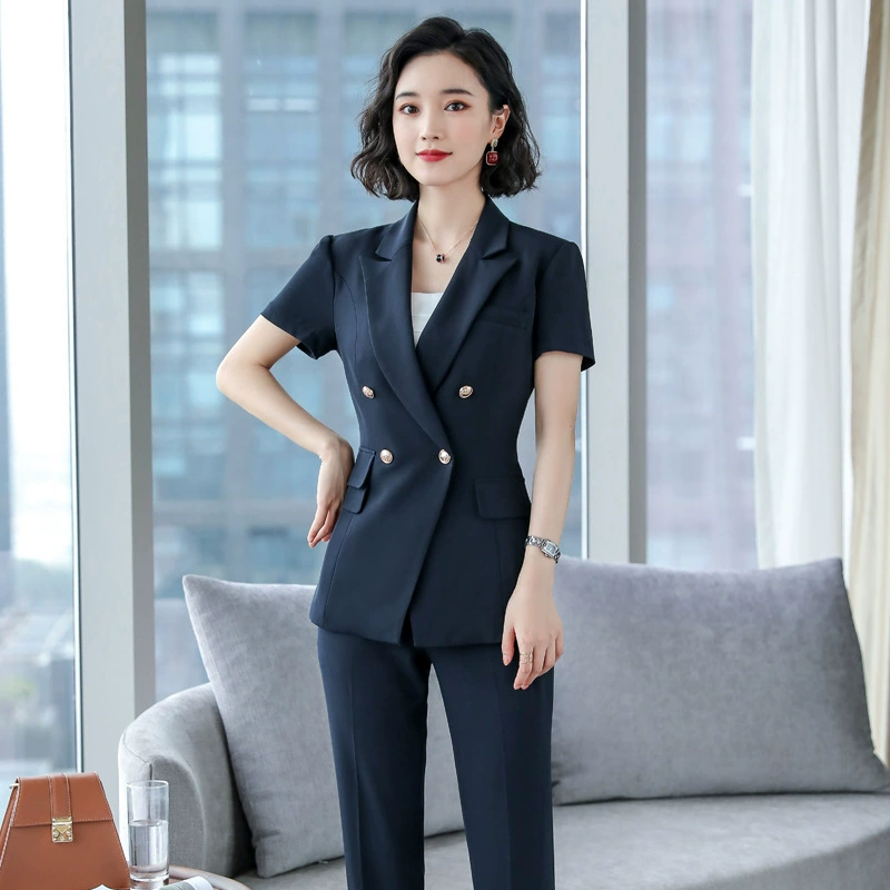 Деловая одежда, женский костюм в корейском стиле, летняя мода, тонкая женская рабочая одежда, рабочая одежда, костюм из двух предметов, костюм с юбкой, брюки OL