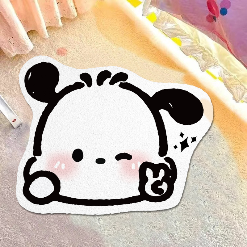 En stock de dibujos animados especial en forma de alfombra de piso de Cachemira Internet celebridad estilo lindo puerta decorativa estera Amazon Generación de pelo estera de mesa de té estera