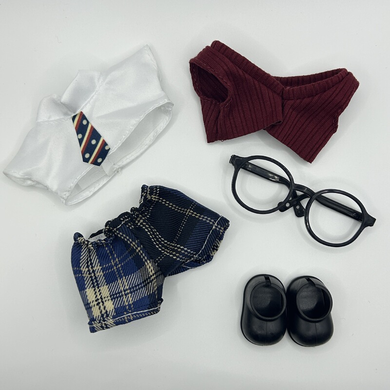 ラブブベビー服英国カレッジスタイル第一、第二、第三世代ラブブ服ビニールブラインドボックスアクセサリー自己嘲笑クマに適しています|undefined