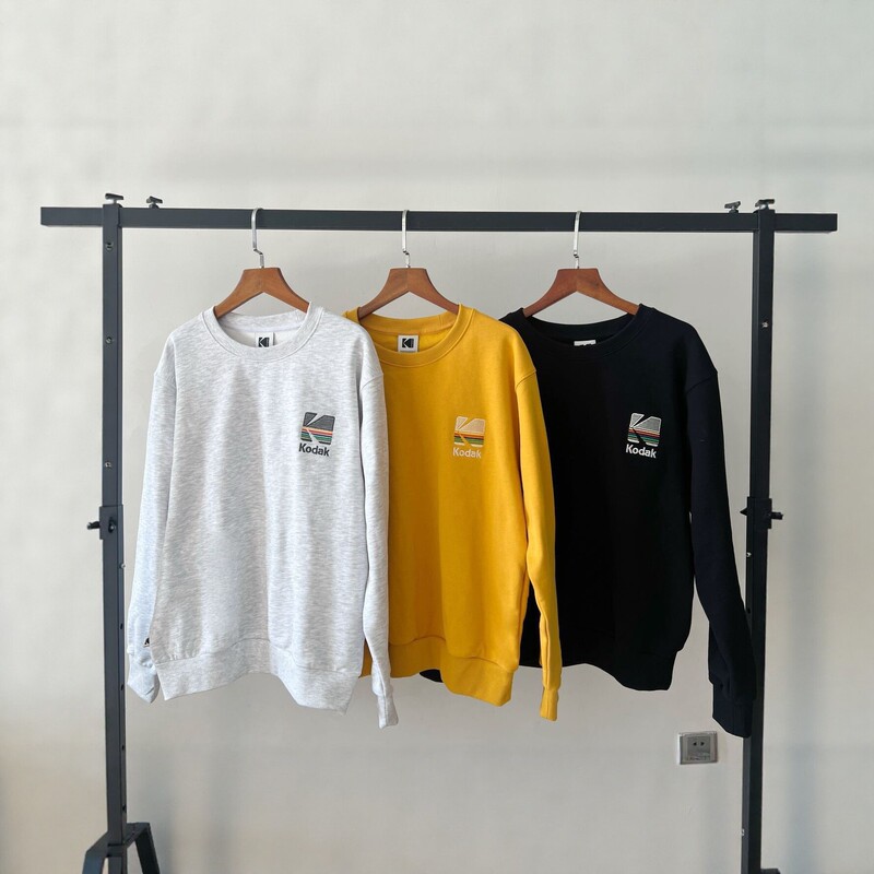 2026 New Kodak Embroidered Crew Neck Sweatshirt for Women, Pure Cotton, Loose Fit, Casual Long Sleeve Top, Unisex 2026 New Kodak Embroidered Crew Neck Sweatshirt for Women, Pure Cotton, Loose Fit, Casual Long Sleeve Top, Unisex