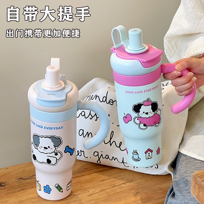 Taza de aislamiento creativa, taza de agua de paja transfronteriza, taza de hielo de alta capacidad de alta calidad para chicas