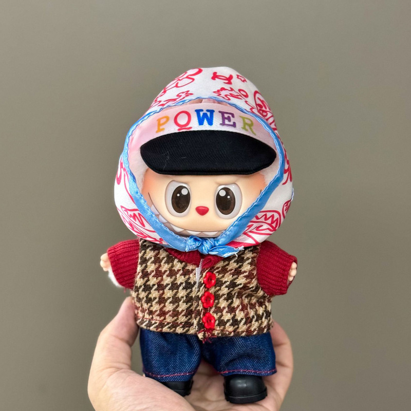 仅衣服适用拉布布娃衣一二三代labubu衣服17cm搪胶挂件公仔套装|undefined