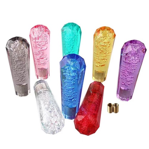 Car modification manual crystal diamond shift knob acrylic extended LED colorful light shift lever shift knob wave head