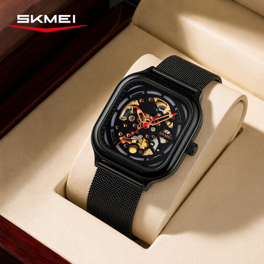 Momento Meilan acero reloj mecánico hueco 30 metros impermeable relojes de pulsera de hombre ocio comercio exterior lote mezcla lote personalizado