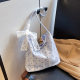 Summer Niche Plaid Underarm Bag 2024 Autumn New Fashion Portable Bucket Bag Lace Exquisite Shoulder Bucket Bag