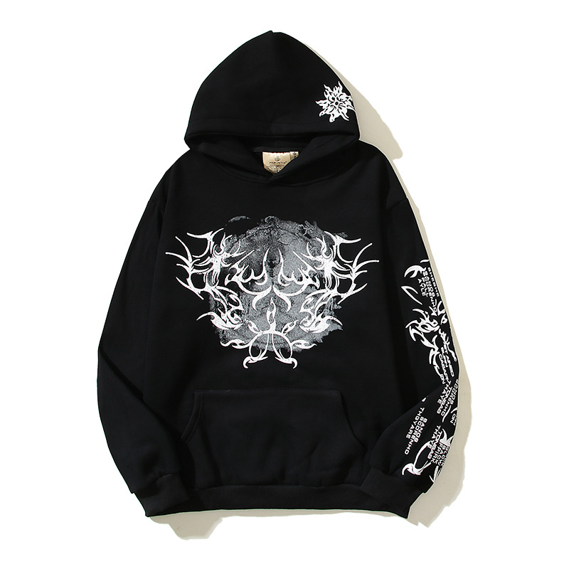 Felpa con cappuccio unisex Rising Sun con stampa di spine, super popolare, nuova collezione autunno inverno 2024 americana High Street_voghion.com