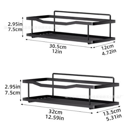 Estante de baño metálico sin taladro, organizador de pared para artículos de tocador, soporte para jabón, práctico y duradero