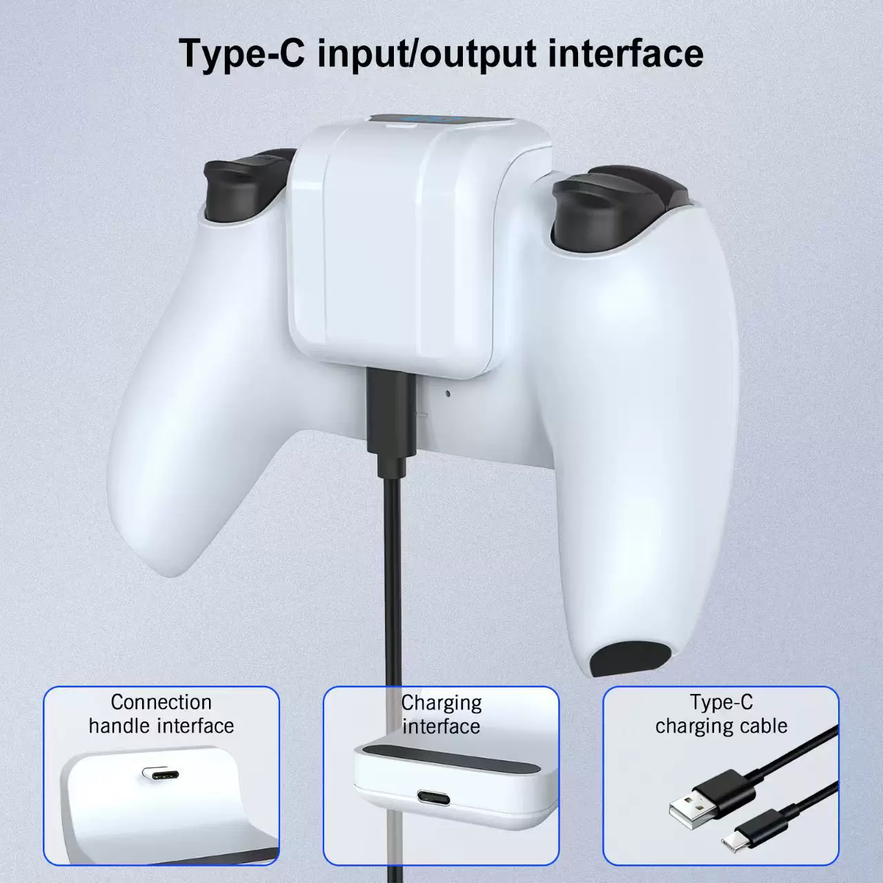 跨境PS5无线手柄电池包PS5手柄续航充电电池P5手柄外挂背夹电池充
