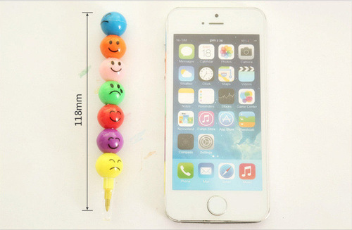 Creative smiling candied haws crayon watercolor pen student cartoon cute funny expression candied haws 7 color stationery