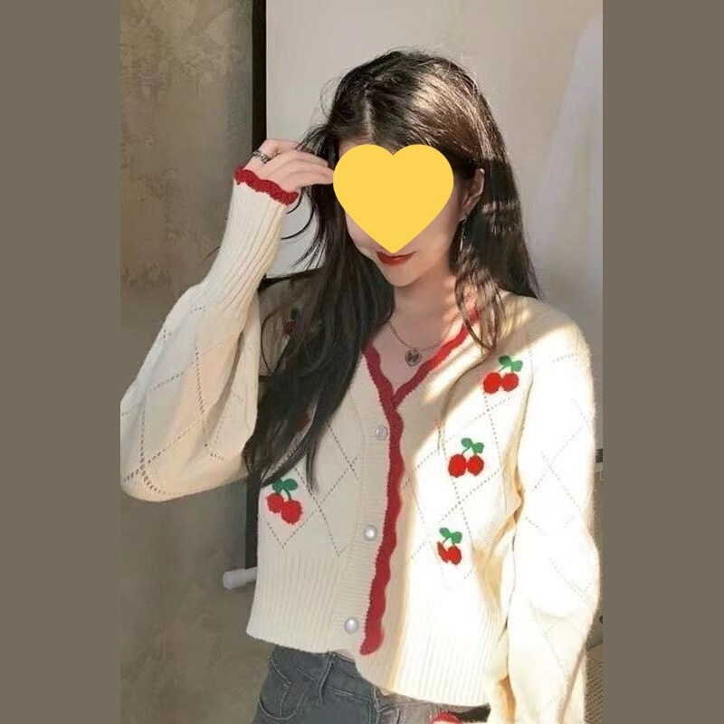 镂空毛衣外套女薄款针织开衫2025新款春秋季温柔风短款长袖上衣服|undefined