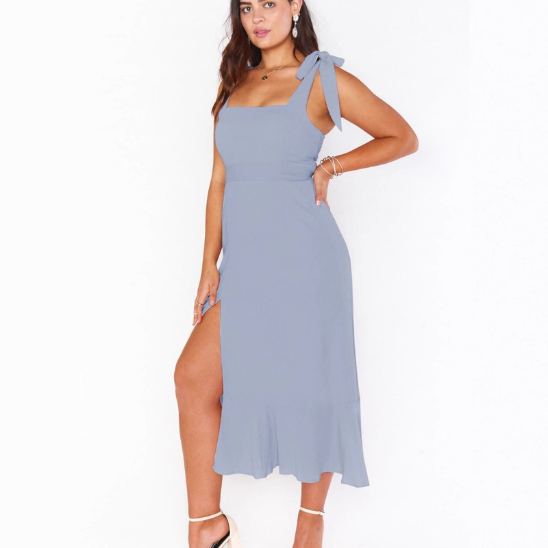 Summer Hot Sale New Elegant and Fashionable European and American Women's Clothing, Stylish Commuter Slit Dress, French-Style High-End Dress