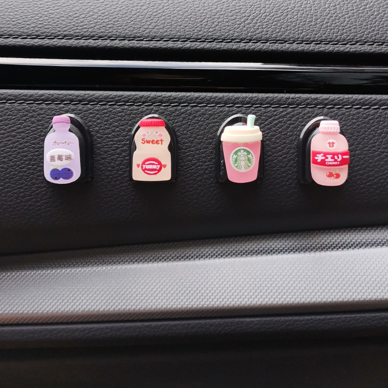 Accesorios para automóviles, ganchos, adhesivos, delanteros, pequeños ganchos, accesorios de decoración lindos, plástico femenino