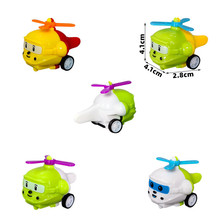跨境兒童迷你塑料表情直升飛機造型回力車45MM扭蛋禮品小玩具批發