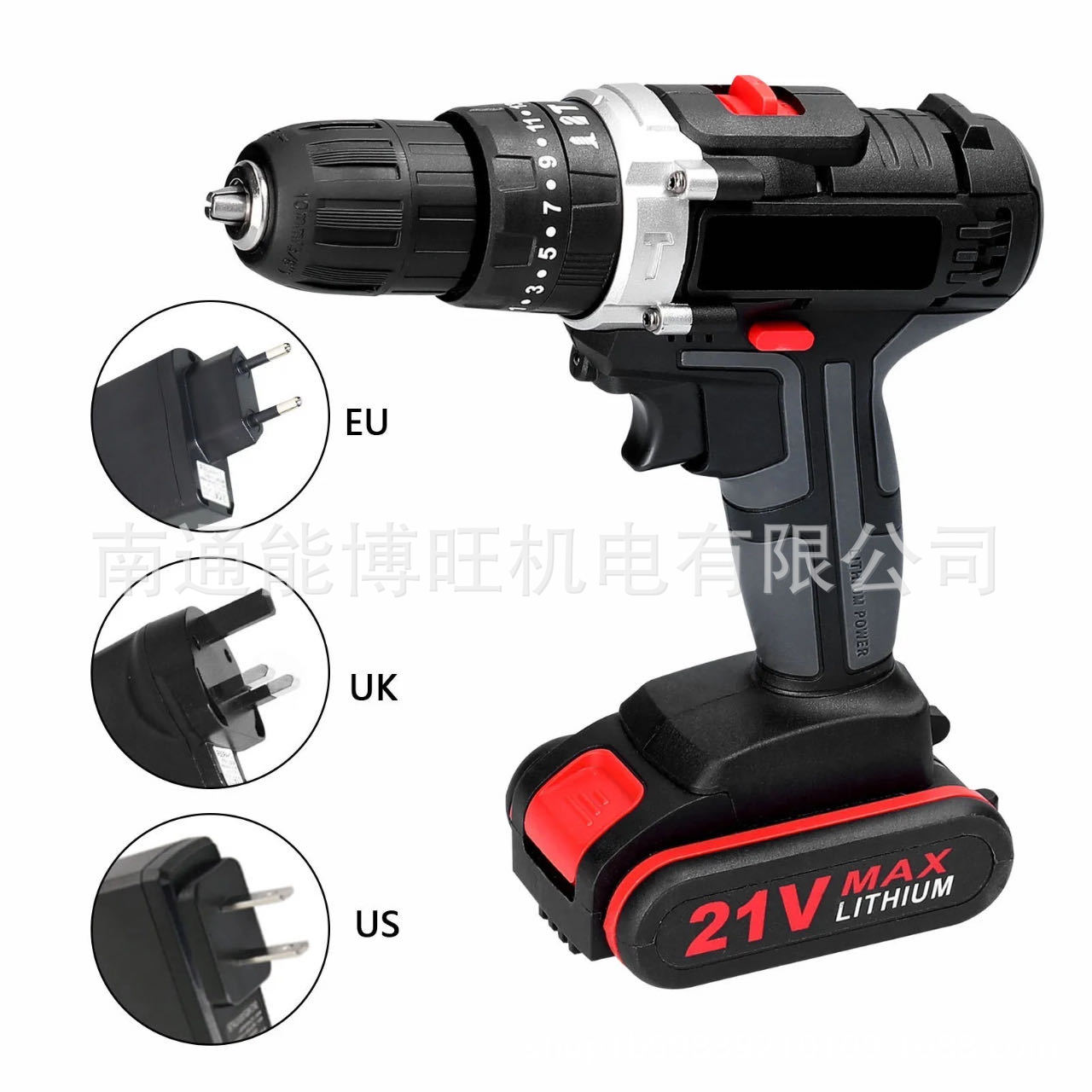 Fábrica transfronteriza taladro eléctrico herramienta traje multifuncional hogar mano taladro 21V herramienta eléctrica taladro de impacto de alta potencia