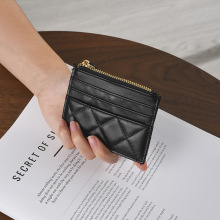 2025新款菱格时尚小巧超薄卡包简约韩国可爱精致高档零钱包一体潮