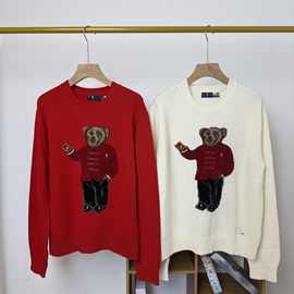 高品质/25款红包小熊秋冬羊毛羊绒重工刺绣卡通圆领毛衣针织毛衫