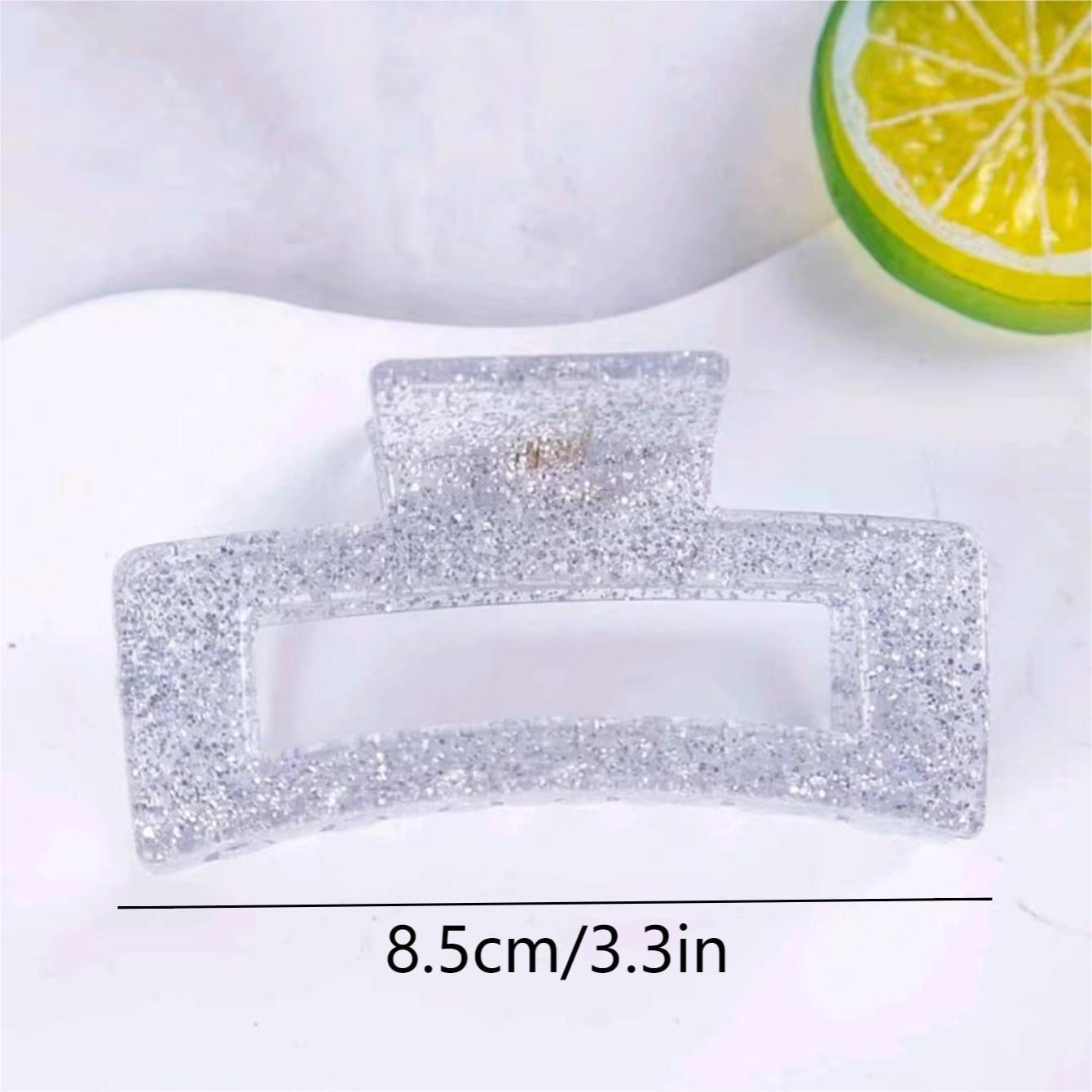 Cruzando la frontera 10,5 cm cuadrado gran clip de agarre fruta floral elegante en la parte posterior de la cabeza horquilla de la placa horquilla de tiburón tocado de agarre para el cabello