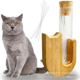 跨境木质猫咪胡须收纳盒磁吸式宠物毛发纪念盒猫咪狗狗胡须收集器