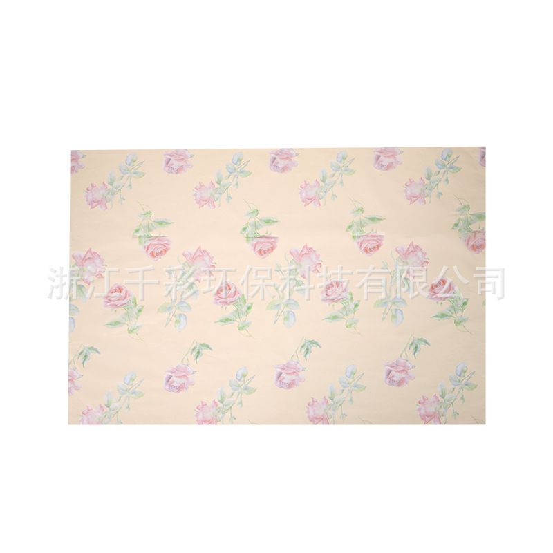 Papel de embalaje de impresión de Rosa dulce de estilo coreano papel de embalaje de flores frescas caja de regalo forro a prueba de humedad suministros de papel de almohadilla