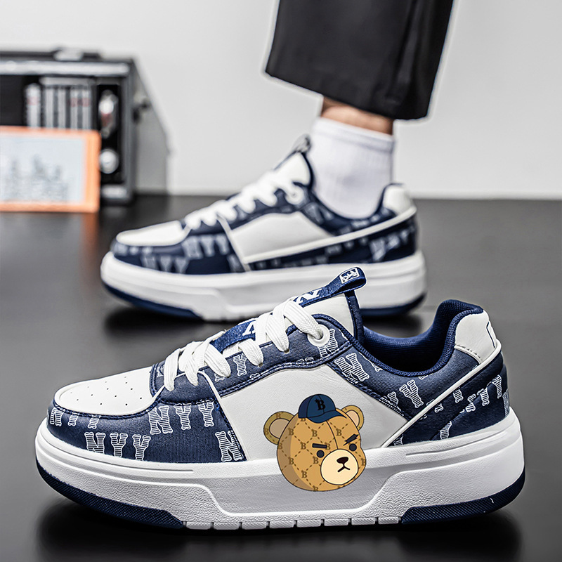 Men's Trendy High-End Sneakers for Students, Couple's New Niche Trendy Air Force One Low-Top Versatile White Shoes