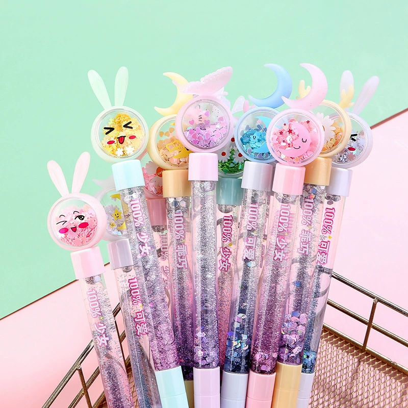 Cute rollerball pen for elementary school students, stationery, nail sequins