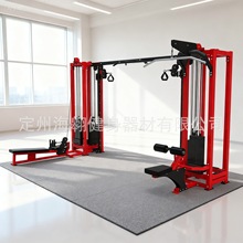 健身房四人站综合训练器高低拉大飞鸟组合训练器多人站位训练架