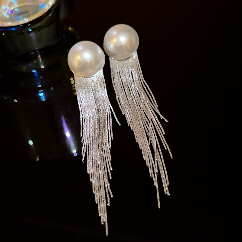 Aguja de plata diamantes geométricos aretes de perlas redondos ligeros de lujo de alta calidad pernos de orejas de estilo francés temperamento femenino orejas de nicho mayorista image 51