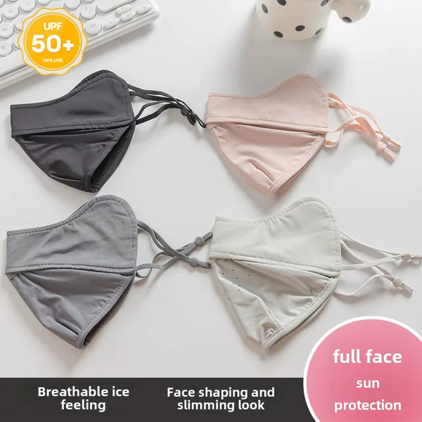 Summer Women's Ice Silk Sunscreen Face Gini Outdoor Riding Sunshade Opening Breathable Eye Corner Gradient Mask
