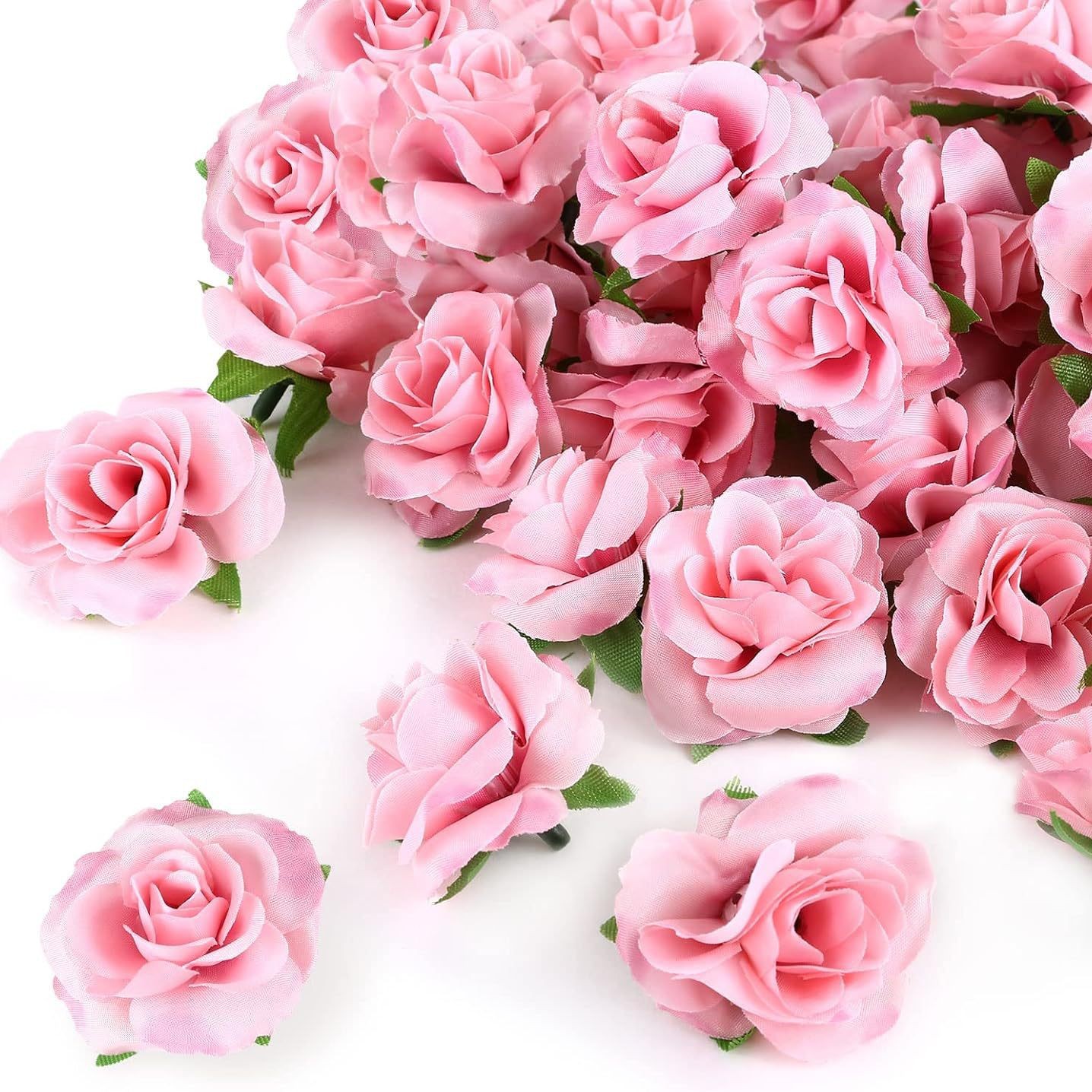 50 flores un paquete de simulación de rosas para regalos de mano decoración pequeña rosa pectoral tocado de boda boda ramo de flores