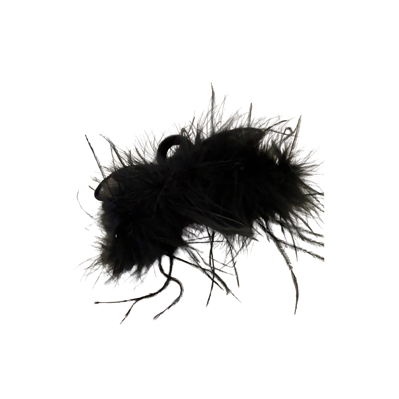 Clip de oreja de conejo de malla de plumas de doble cara otoño e invierno nuevo clip de tiburón de pelo de disco grande de moda accesorios para el cabello de todo fósforo