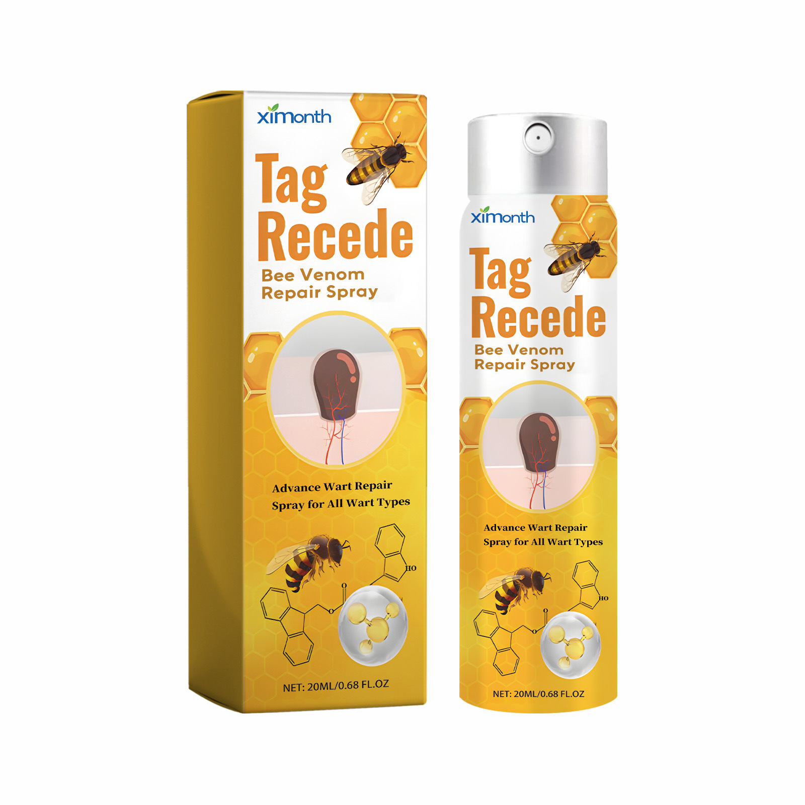 Cross-Border Hot-Selling Product Ximonth Bee Venom Skin Wart Care Spray Skin Smoothing Skin Care Spray