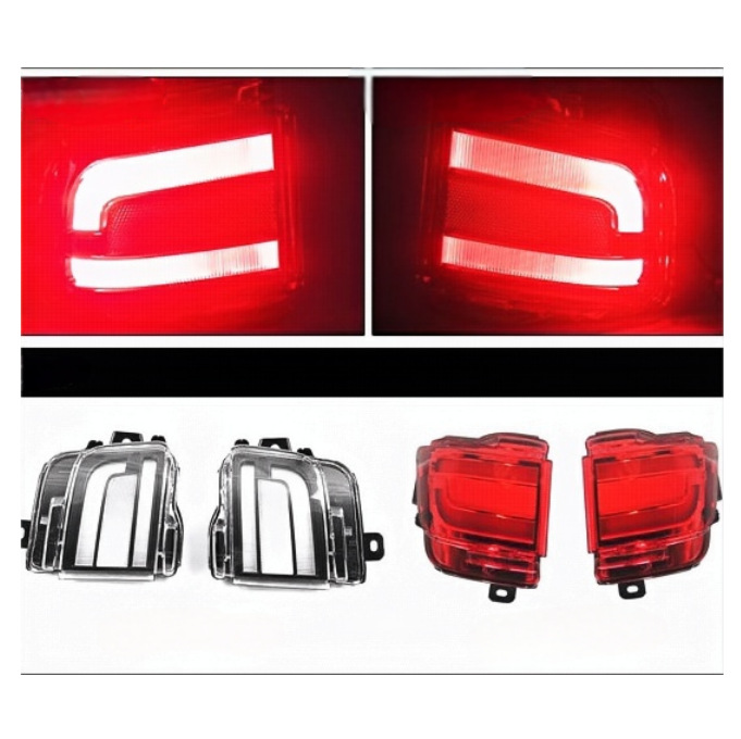 Aplicable a 16 landkuroze parachoques trasero luz LC200 patrulla LED modificado luz antiniebla trasera luz de freno