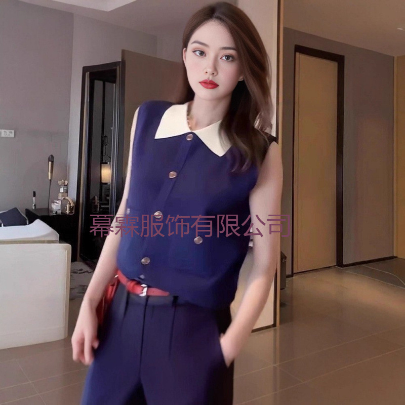 French-Style Sweet Thin Ice Silk Knit Top for Women, New Summer Sleeveless Vest, Trendy Camisole Top