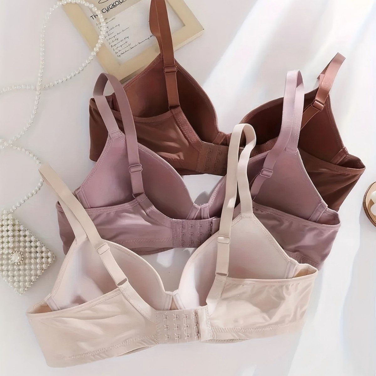 Sujetador push-up sin aros ultra suave y sin costuras para mujer, estilo europeo y americano, que recoge los senos laterales, previene la flacidez y hace que los senos grandes se vean más pequeños.