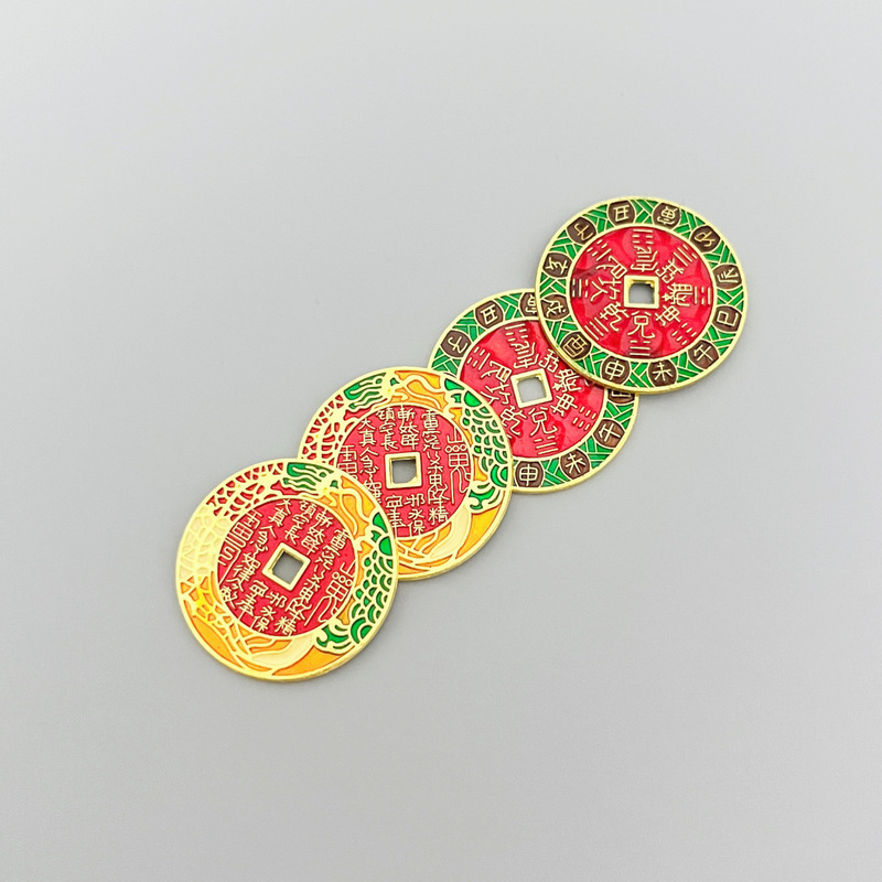 Alloy Material Oil Drop Popular Antique Mountain Spirit Flower Chinese Style Bagua Money Lucky Money DIY Wholesale in Stock