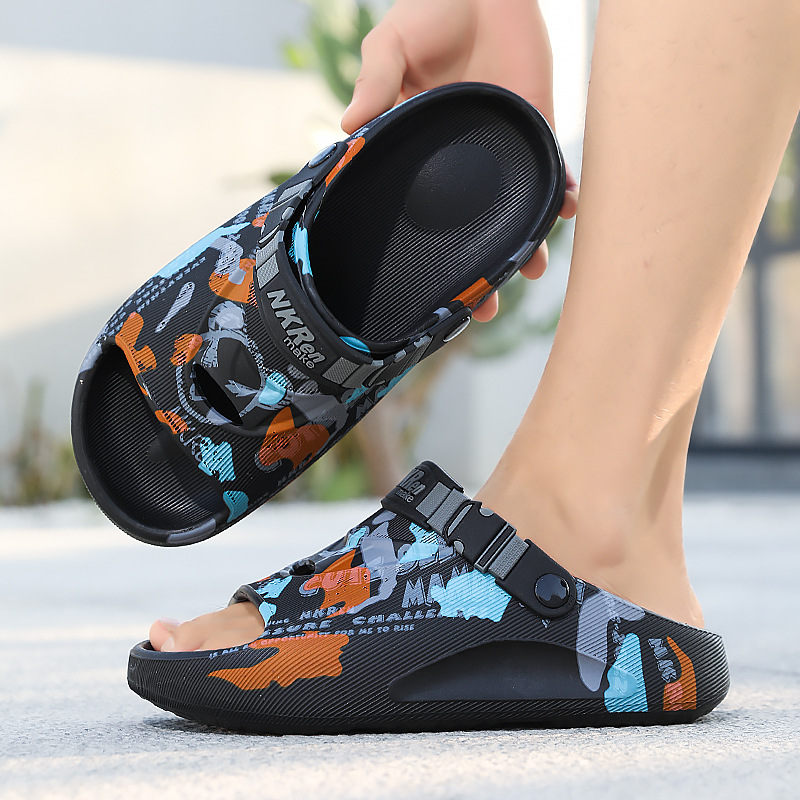 En nombre de las pantuflas, verano para hombres, nuevo estilo, deportes, conducción de doble uso, fondo suave, gran tamaño 46 sandalias y zapatillas de playa al aire libre
