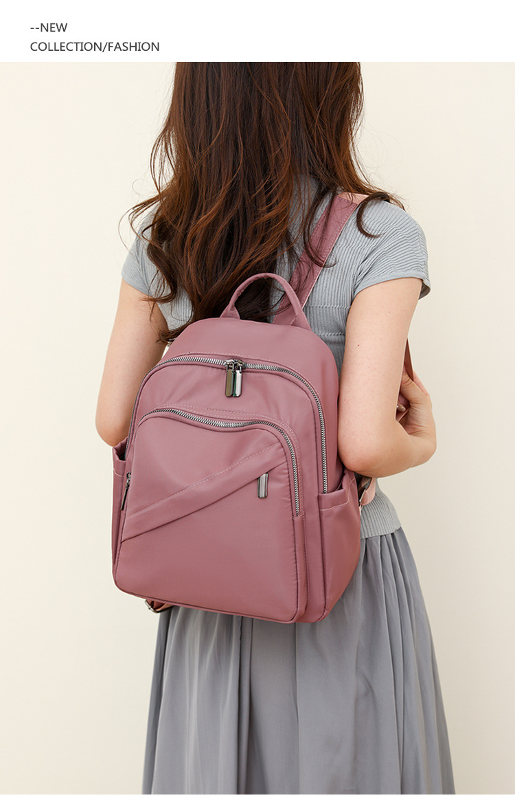 Casual, Daily Occasion Nylon Material Anti-theft Function Women's Backpack Backpack Anti-theft Solid Color Casual Daily Women's Backpack