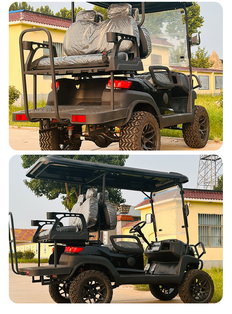 Electric Golf Cart Tourist Attraction Four-Wheel Sightseeing Car Factory Direct Sales Foreign Trade Export 4 Seats Cross-Border