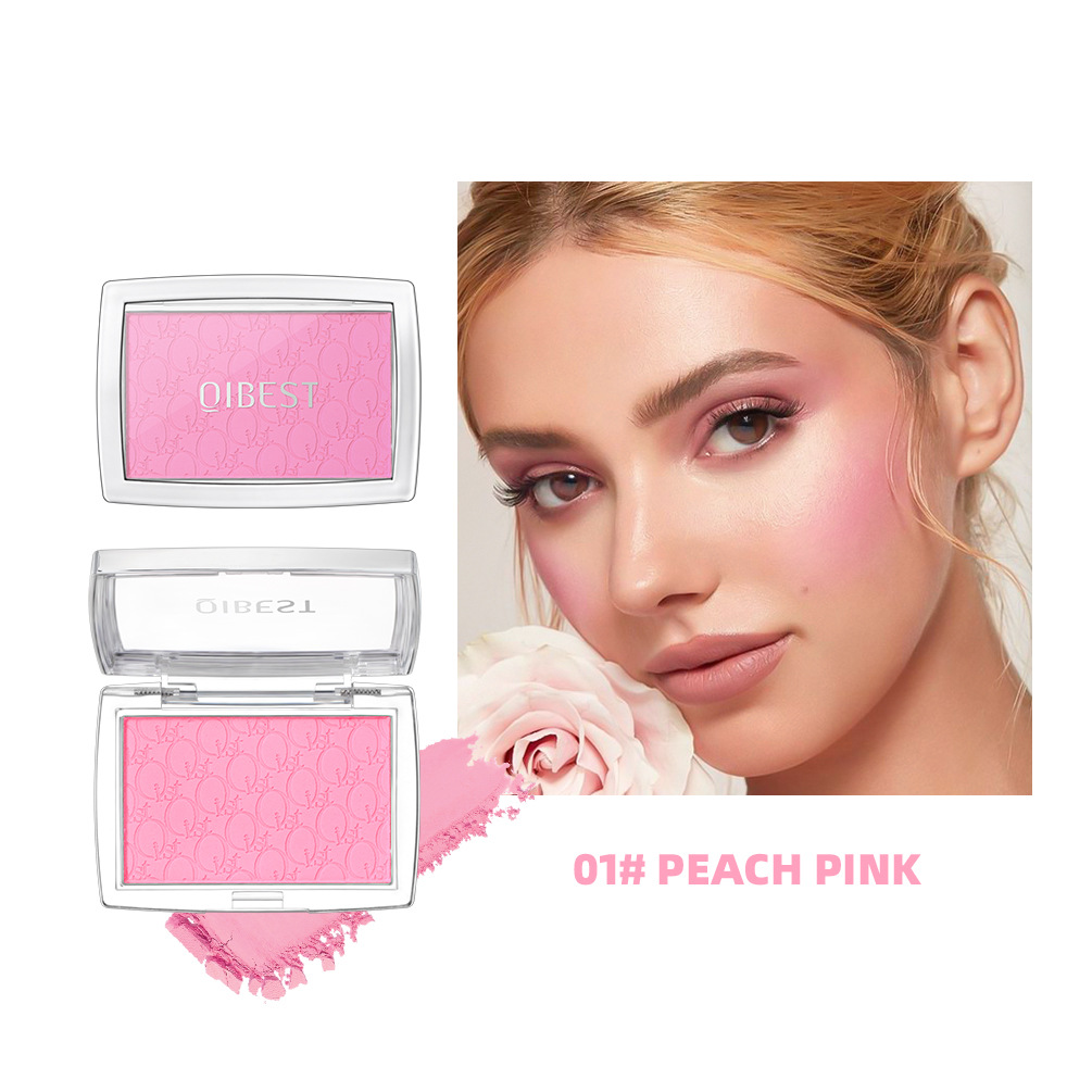 QIBEST monochrome blush improve complexion makeup waterproof sweat-proof long-lasting makeup effect pseudo plain makeup wholesale
