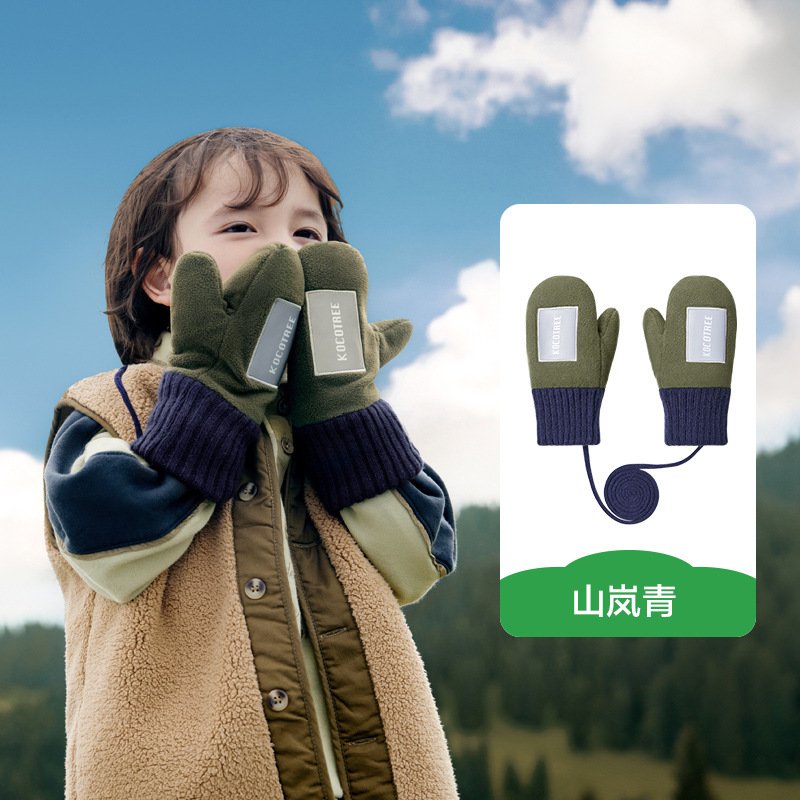 Guantes para niños de hilo KK árbol de invierno para bebés con dedos de otoño para niños y niñas estudiantes de primaria caliente de clase A antiestática