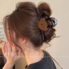 Cartoon brown bear head is about 13cm black