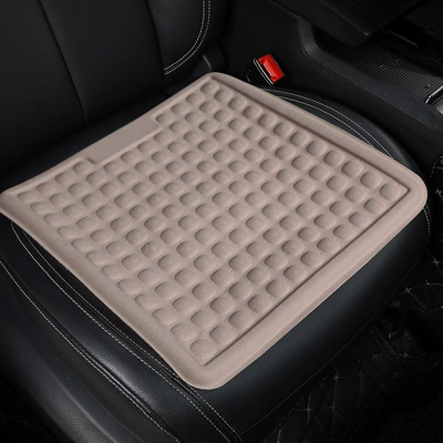Summer Gel Car Seat Cushion Cooling Seat cushion, seat cover - square-gel-mite-removal-fabric-beige-one-piece