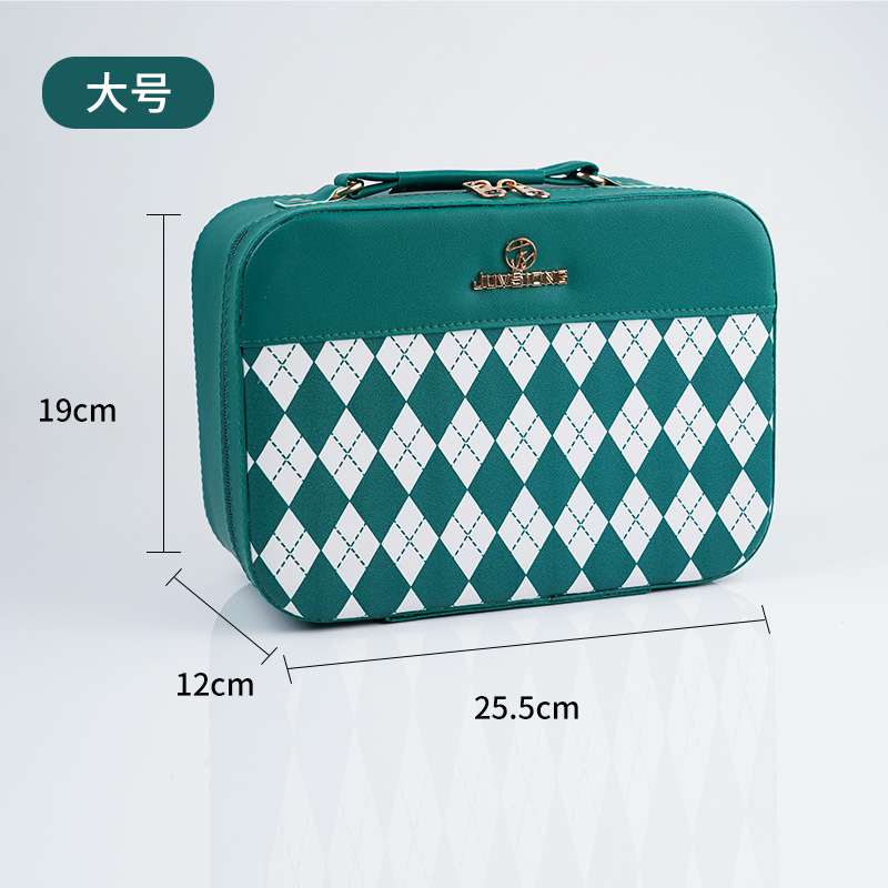 2024 nueva caja de cosméticos de alto valor caja de almacenamiento de cosméticos de gran capacidad caja de mano de regalo de cuero de PU