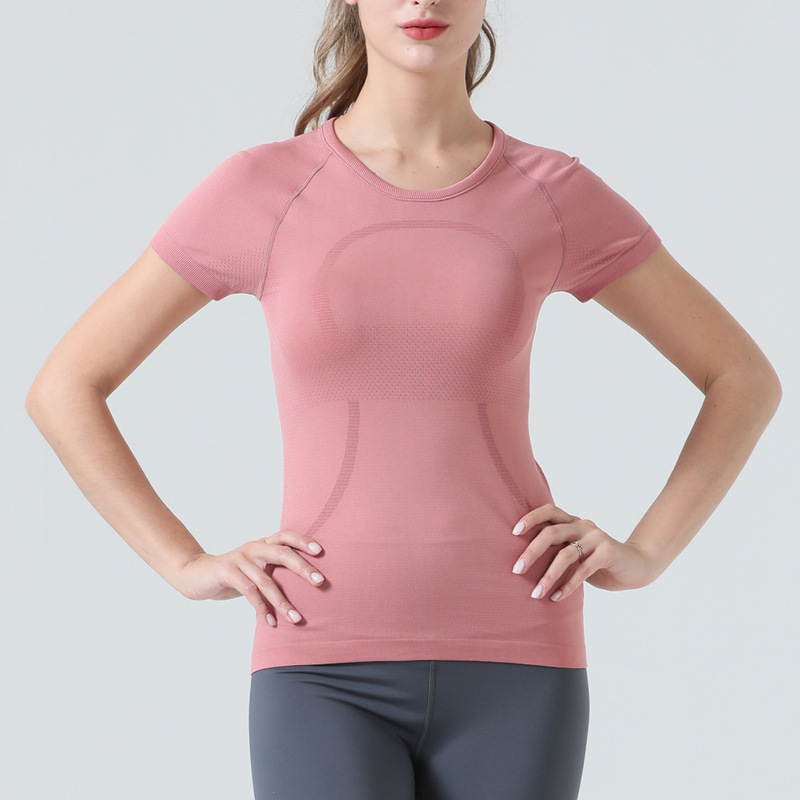 2022 New Uarun Women's Short-Sleeved Round-Neck Sports T-Shirt Running Fitness Top Slim Fit Breathable Yoga Casual